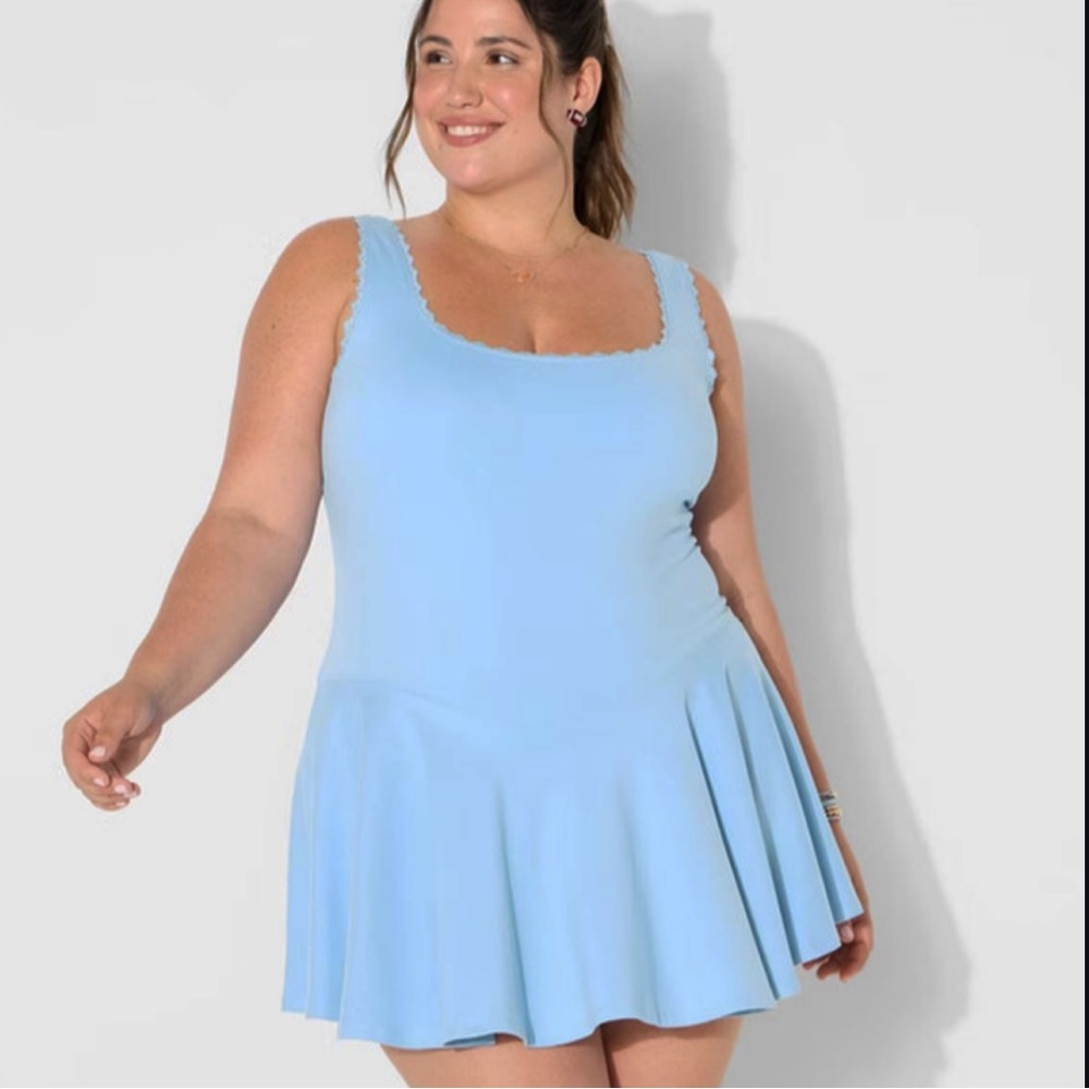 Wild Fable Women’s Game Day Lace Drop-Waist Mini Skater Dress w/ Built-In Shorts